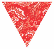 Red Paisley Bunting Free Printable Easy-to-Make