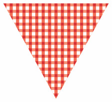 RED Gingham Bunting Free Printable Easy-to-Make