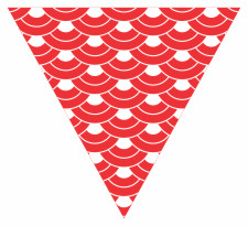 Red & White Fish Scales Bunting Free Printable Easy-to-Make