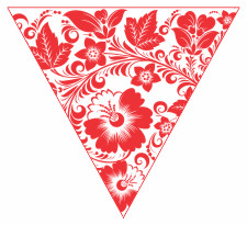 Red & White Floral Bunting Free Printable Easy-to-Make