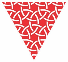 Red Circle Woven Repeat Pattern Bunting Free Printable Easy-to-Make