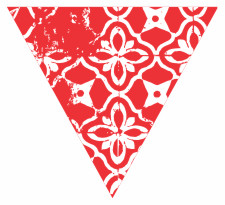 Red Moroccan Tile Pattern Bunting Free Printable Easy-to-Make