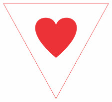 Red Heart Bunting Free Printable Easy-to-Make