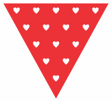 Red Hearts Bunting Free Printable Easy-to-Make