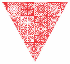 Red Moroccan Tile Bunting Free Printable Easy-to-Make