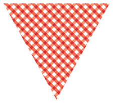 Red Gingham Bunting Free Printable Easy-to-Make