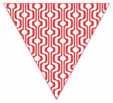 Red Retro Pattern Bunting Free Printable Easy-to-Make