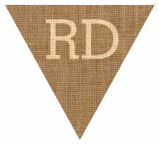 Number THIRD Numbered Hessian with Stitches Flag Bunting High Resolution PDF Printable Stiches