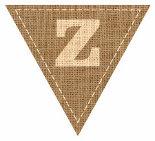 Letter Z Alphabet Hessian with Stitches Flag Bunting High Resolution PDF Printable