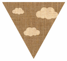 Clouds Hessian Sack Textured Bunting Flag Free Printable Easy-to-Make