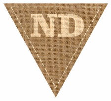 Number SECOND Numbered Hessian with Stitches Flag Bunting High Resolution PDF Printable Stiches