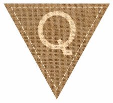 Letter Q Alphabet Hessian Flag Bunting High Resolution PDF Printable