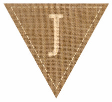 Letter J Alphabet Hessian Flag Bunting High Resolution PDF Printable