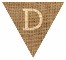 Letter D Alphabet Hessian Flag Bunting Printable