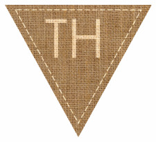 Number FOURTH FIFTH SIXTH Numbered Hessian with Stitches Flag Bunting High Resolution PDF Printable Stiches