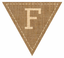 Letter F Alphabet Hessian Flag Bunting High Resolution PDF Printable