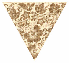 Floral Hessian Sack Textured Bunting Flag Free Printable Easy-to-Make