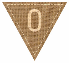 Number 0 Numbered Hessian with Stitches Flag Bunting High Resolution PDF Printable Stiches