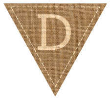 Letter D Alphabet Hessian Flag Bunting High Resolution PDF Printable