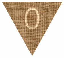 Number 0 Numbered Hessian with Stitches Flag Bunting High Resolution PDF Printable