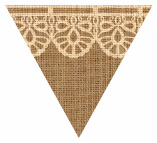 Lacey Doily Hessian Sack Textured Bunting Flag Free Printable Easy-to-Make