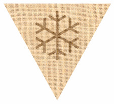 Snowflake Neutral Christmas Hessian Sack Textured Bunting Flag Free Printable Easy-to-Make