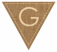 Letter G Alphabet Hessian Flag Bunting High Resolution PDF Printable