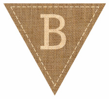 Letter B Alphabet Hessian Flag Bunting High Resolution PDF Printable