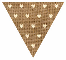 Hearts Hessian Sack Textured Bunting Flag Free Printable Easy-to-Make