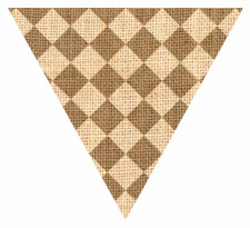 Checkers Hessian Sack Textured Bunting Flag Free Printable Easy-to-Make