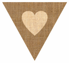 Heart Hessian Sack Textured Bunting Flag Free Printable Easy-to-Make