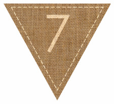 Number 7 Numbered Hessian with Stitches Flag Bunting High Resolution PDF Printable Stitches