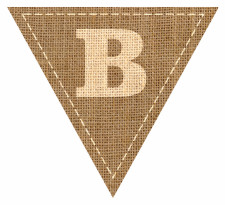 Letter B Alphabet Hessian Flag Bunting High Resolution PDF Printable