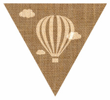 Hot Air Balloon Hessian Sack Textured Bunting Flag Free Printable Easy-to-Make