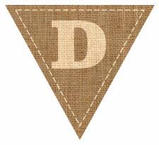 Letter D Alphabet Hessian Flag Bunting High Resolution PDF Printable