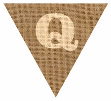 Letter Q Alphabet Hessian Flag Bunting High Resolution PDF Printable