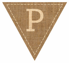 Letter P Alphabet Hessian Flag Bunting High Resolution PDF Printable