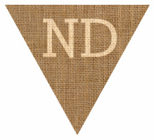 Number SECOND Numbered Hessian with Stitches Flag Bunting High Resolution PDF Printable Stiches