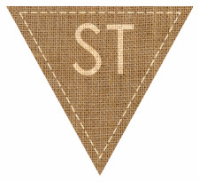 Number FIRST Numbered Hessian with Stitches Flag Bunting High Resolution PDF Printable Stiches