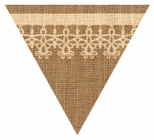 Lace Hessian Sack Textured Bunting Flag Free Printable Easy-to-Make