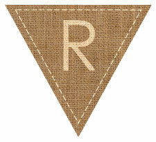 Letter R Alphabet Hessian Flag Bunting High Resolution PDF Printable