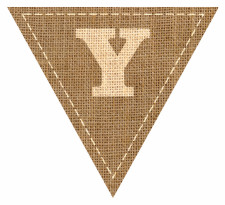 Letter Y Alphabet Hessian with Stitches Flag Bunting High Resolution PDF Printable