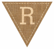Letter R Alphabet Hessian Flag Bunting High Resolution PDF Printable