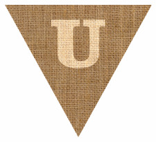 Letter U Alphabet Hessian Flag Bunting High Resolution PDF Printable